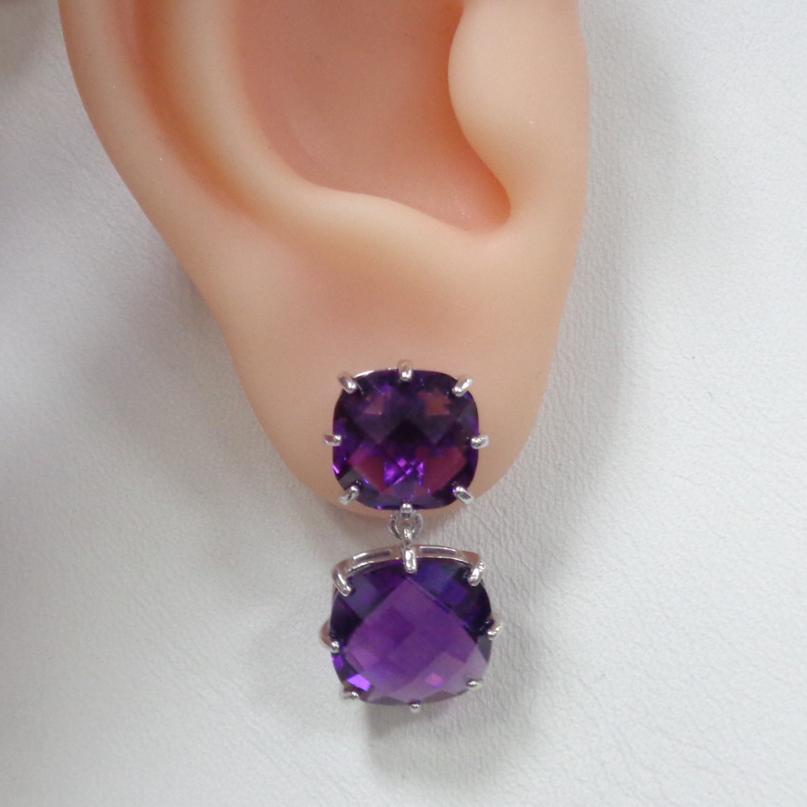 Серебряные серьги с аметистами